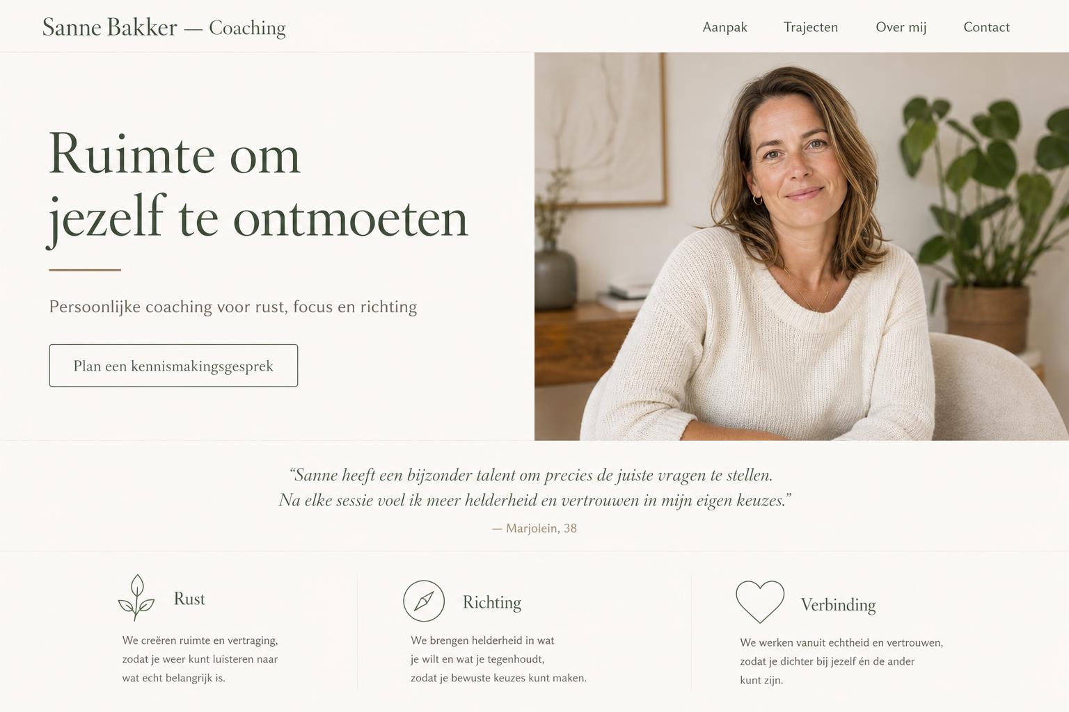 Voorbeeld website Coach